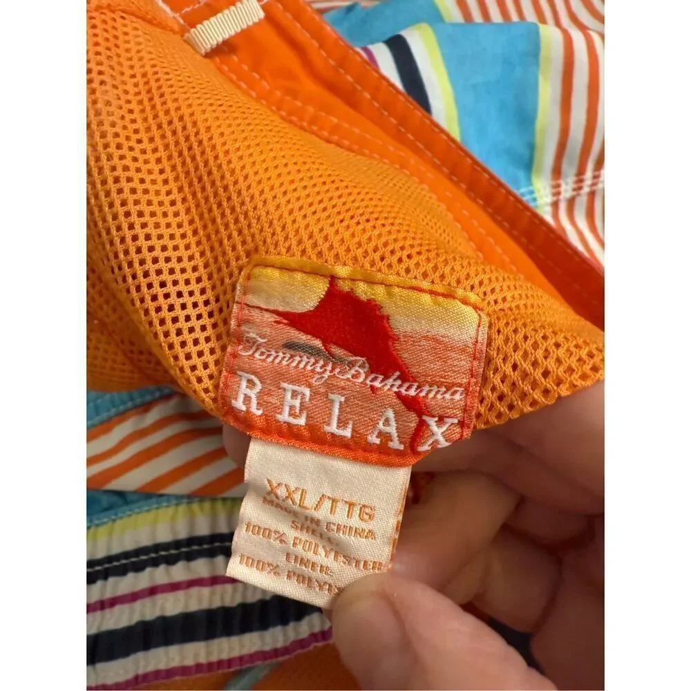 Tommy Bahama XXL Multicolor Striped Swim Trunks